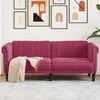 Dvivietė sofa, raudonojo vyno spalvos, aksomas