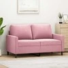 Dvivietė sofa, rožinės spalvos, 120cm, aksomas
