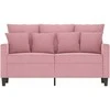 Dvivietė sofa, rožinės spalvos, 120cm, aksomas
