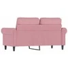 Dvivietė sofa, rožinės spalvos, 120cm, aksomas
