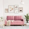 Dvivietė sofa, rožinės spalvos, 140cm, aksomas