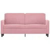 Dvivietė sofa, rožinės spalvos, 140cm, aksomas