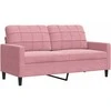 Dvivietė sofa, rožinės spalvos, 140cm, aksomas