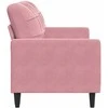Dvivietė sofa, rožinės spalvos, 140cm, aksomas