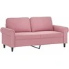 Dvivietė sofa, rožinės spalvos, 140cm, aksomas