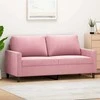 Dvivietė sofa, rožinės spalvos, 140cm, aksomas