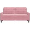 Dvivietė sofa, rožinės spalvos, 140cm, aksomas