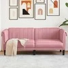 Dvivietė sofa, rožinės spalvos, aksomas