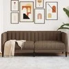 Dvivietė sofa, rudos spalvos, dirbtinė versta oda