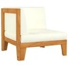 Dvivietė sofa su kreminėmis pagalvėlėmis, akacijos masyvas