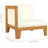 Dvivietė sofa su kreminėmis pagalvėlėmis, akacijos masyvas