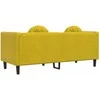 Dvivietė sofa su pagalvėlėmis, geltonos spalvos, aksomas