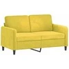 Dvivietė sofa su pagalvėlėmis, geltonos spalvos, 120cm, aksomas