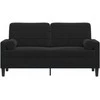 Dvivietė sofa su pagalvėlėmis, juodos spalvos, 140cm, aksomas