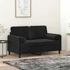 Dvivietė sofa su pagalvėlėmis, juodos spalvos, 120cm, aksomas