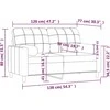 Dvivietė sofa su pagalvėlėmis, juodos spalvos, 120cm, audinys