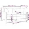Dvivietė sofa su pagalvėlėmis, juodos spalvos, 140cm, audinys