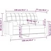 Dvivietė sofa su pagalvėlėmis, juodos spalvos, 140cm, audinys