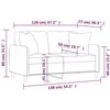 Dvivietė sofa su pagalvėlėmis, juodos spalvos, 120cm, audinys