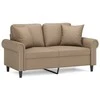 Dvivietė sofa su pagalvėlėmis, kapučino, 120cm, dirbtinė oda