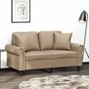 Dvivietė sofa su pagalvėlėmis, kapučino, 120cm, dirbtinė oda