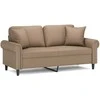 Dvivietė sofa su pagalvėlėmis, kapučino, 140cm, dirbtinė oda