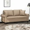 Dvivietė sofa su pagalvėlėmis, kapučino, 140cm, dirbtinė oda