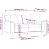 Dvivietė sofa su pagalvėlėmis, kreminė, 120cm, dirbtinė oda
