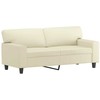 Dvivietė sofa su pagalvėlėmis, kreminė, 140cm, dirbtinė oda