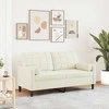 Dvivietė sofa su pagalvėlėmis, kreminės spalvos, 140cm, aksomas