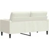 Dvivietė sofa su pagalvėlėmis, kreminės spalvos, 140cm, aksomas