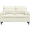 Dvivietė sofa su pagalvėlėmis, kreminės spalvos, 120cm, aksomas
