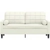 Dvivietė sofa su pagalvėlėmis, kreminės spalvos, 140cm, aksomas