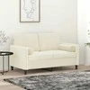 Dvivietė sofa su pagalvėlėmis, kreminės spalvos, 120cm, aksomas