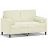 Dvivietė sofa su pagalvėlėmis, kreminės spalvos, 120cm, aksomas