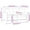 Dvivietė sofa su pagalvėlėmis, kreminės spalvos, 120cm, audinys