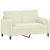 Dvivietė sofa su pagalvėlėmis, kreminės spalvos, 120cm, aksomas