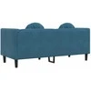 Dvivietė sofa su pagalvėlėmis, mėlynos spalvos, aksomas