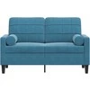 Dvivietė sofa su pagalvėlėmis, mėlynos spalvos, 120cm, aksomas