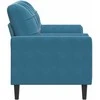 Dvivietė sofa su pagalvėlėmis, mėlynos spalvos, 140cm, aksomas