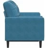 Dvivietė sofa su pagalvėlėmis, mėlynos spalvos, 120cm, aksomas