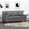 Dvivietė sofa su pagalvėlėmis, pilka, 120cm, dirbtinė oda