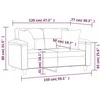 Dvivietė sofa su pagalvėlėmis, pilka, 120cm, dirbtinė oda