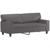 Dvivietė sofa su pagalvėlėmis, pilka, 140cm, dirbtinė oda