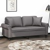 Dvivietė sofa su pagalvėlėmis, pilka, 140cm, dirbtinė oda