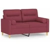 Dvivietė sofa su pagalvėlėmis, raudonojo vyno, 120cm, audinys