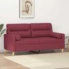 Dvivietė sofa su pagalvėlėmis, raudonojo vyno, 140cm, audinys