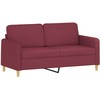 Dvivietė sofa su pagalvėlėmis, raudonojo vyno, 140cm, audinys