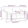 Dvivietė sofa su pagalvėlėmis, raudonojo vyno, 120cm, audinys