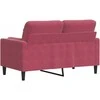 Dvivietė sofa su pagalvėlėmis, raudonojo vyno, 120cm, aksomas